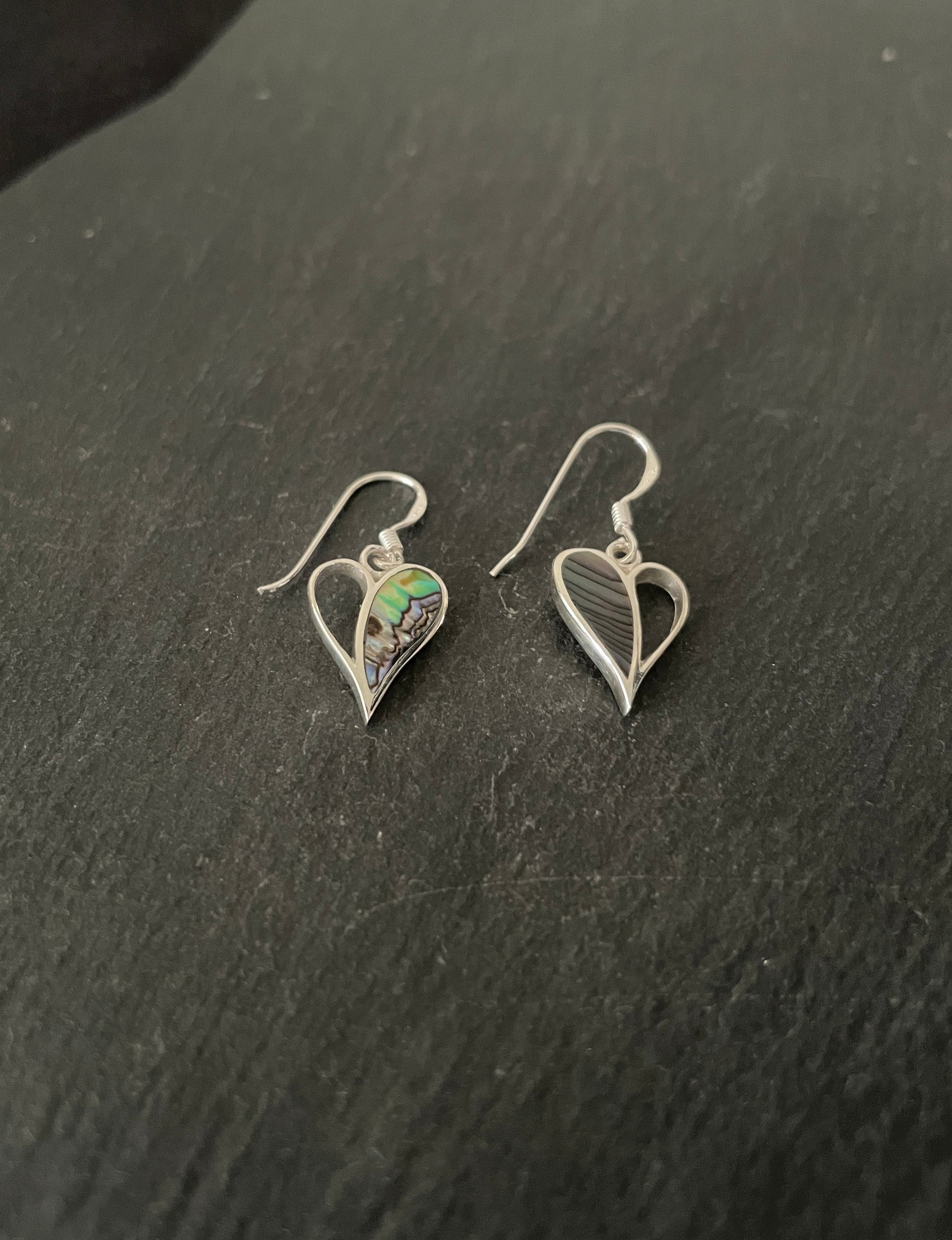Paua Shell Heart Earrings image 1