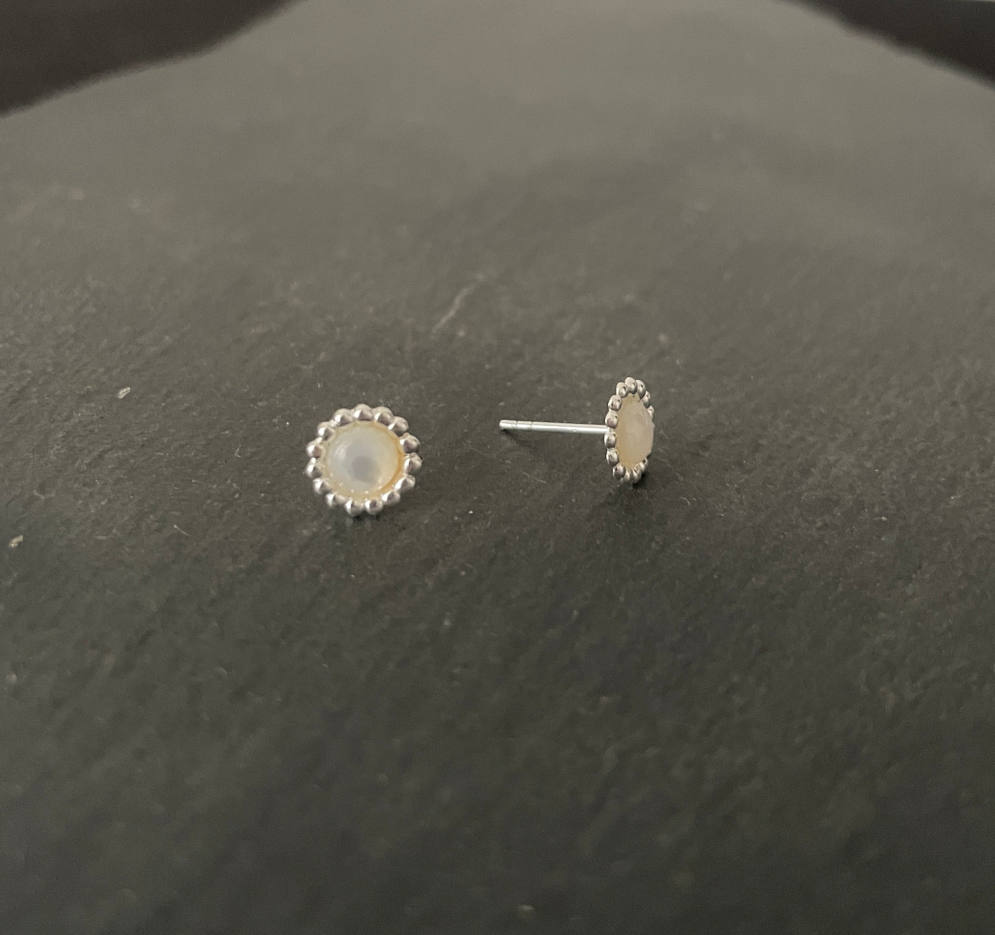 Mother of Pearl Round Stud Earrings image 1