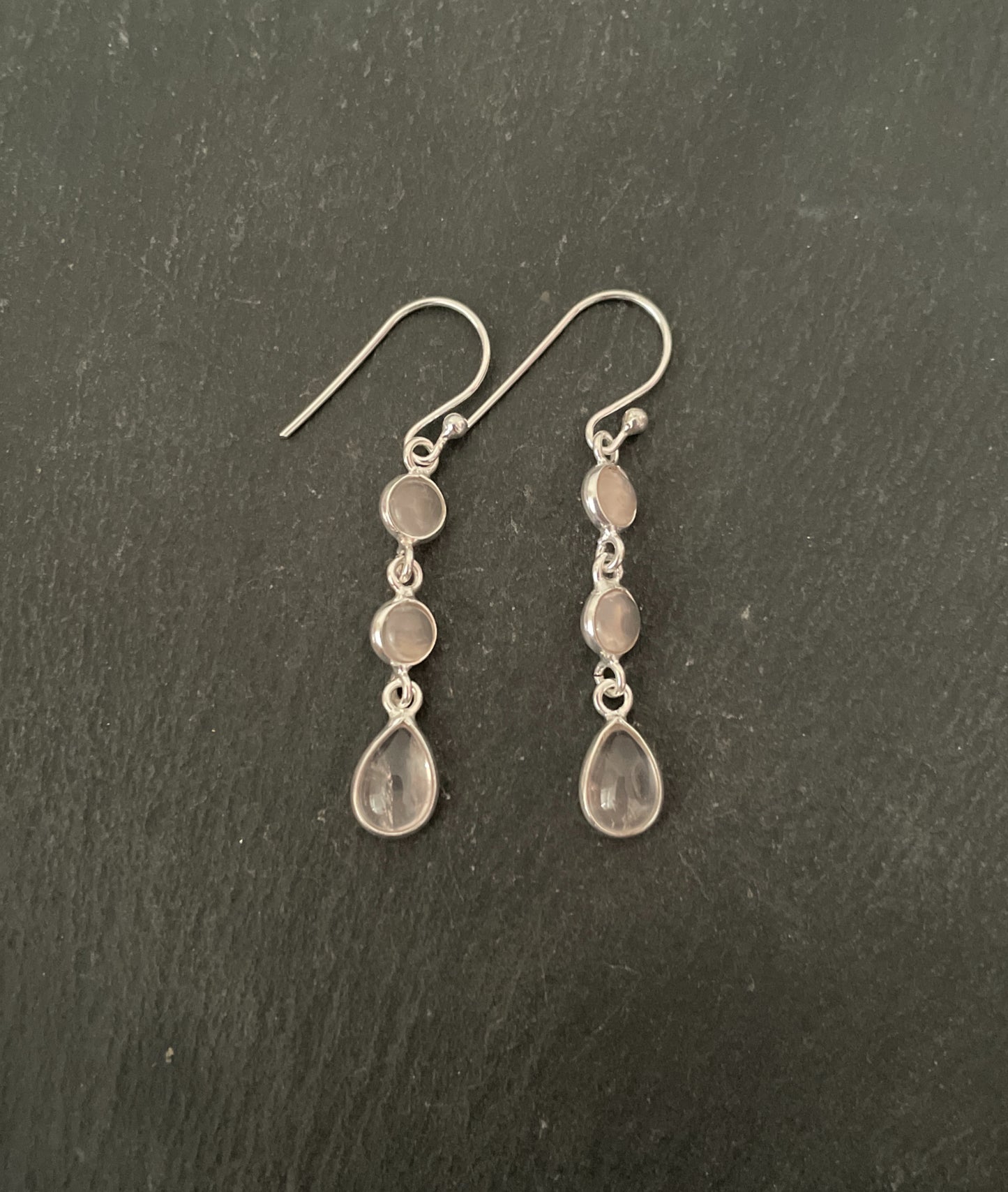 Rose Quartz and Silver Earrings image 0
