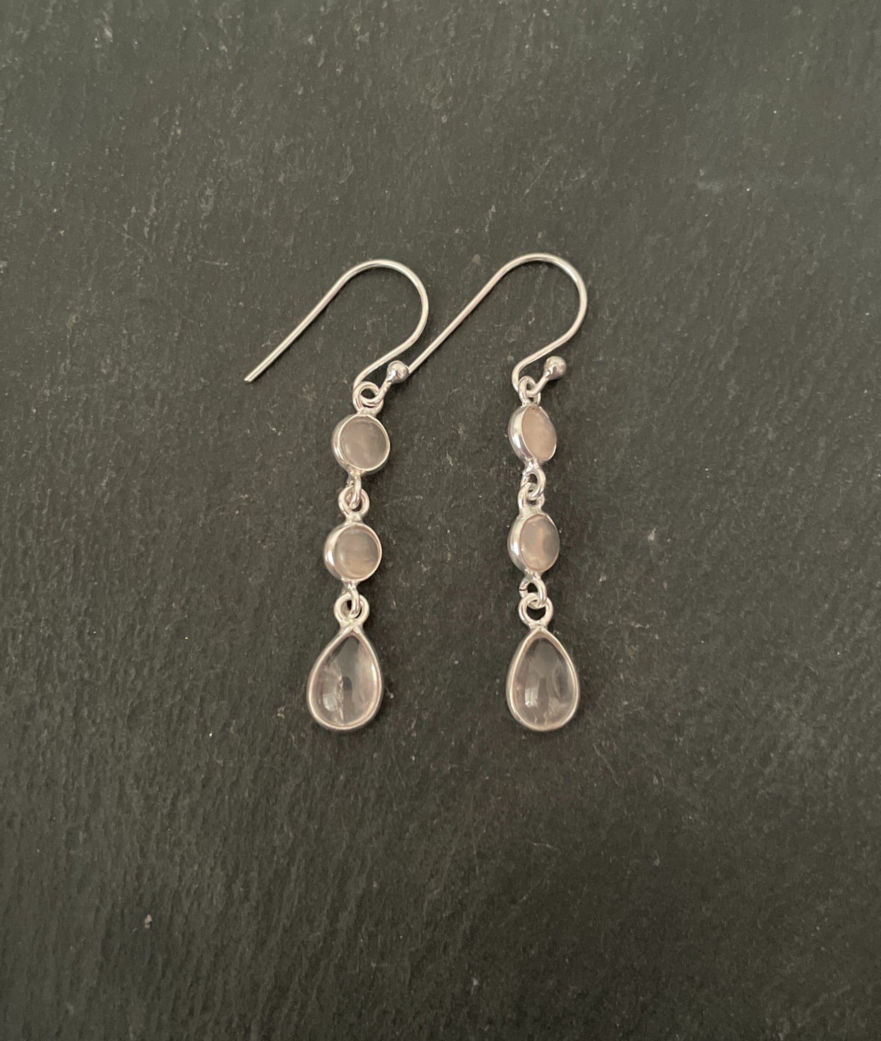 Rose Quartz and Silver Earrings image 0