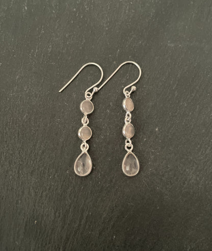 Rose Quartz and Silver Earrings image 0