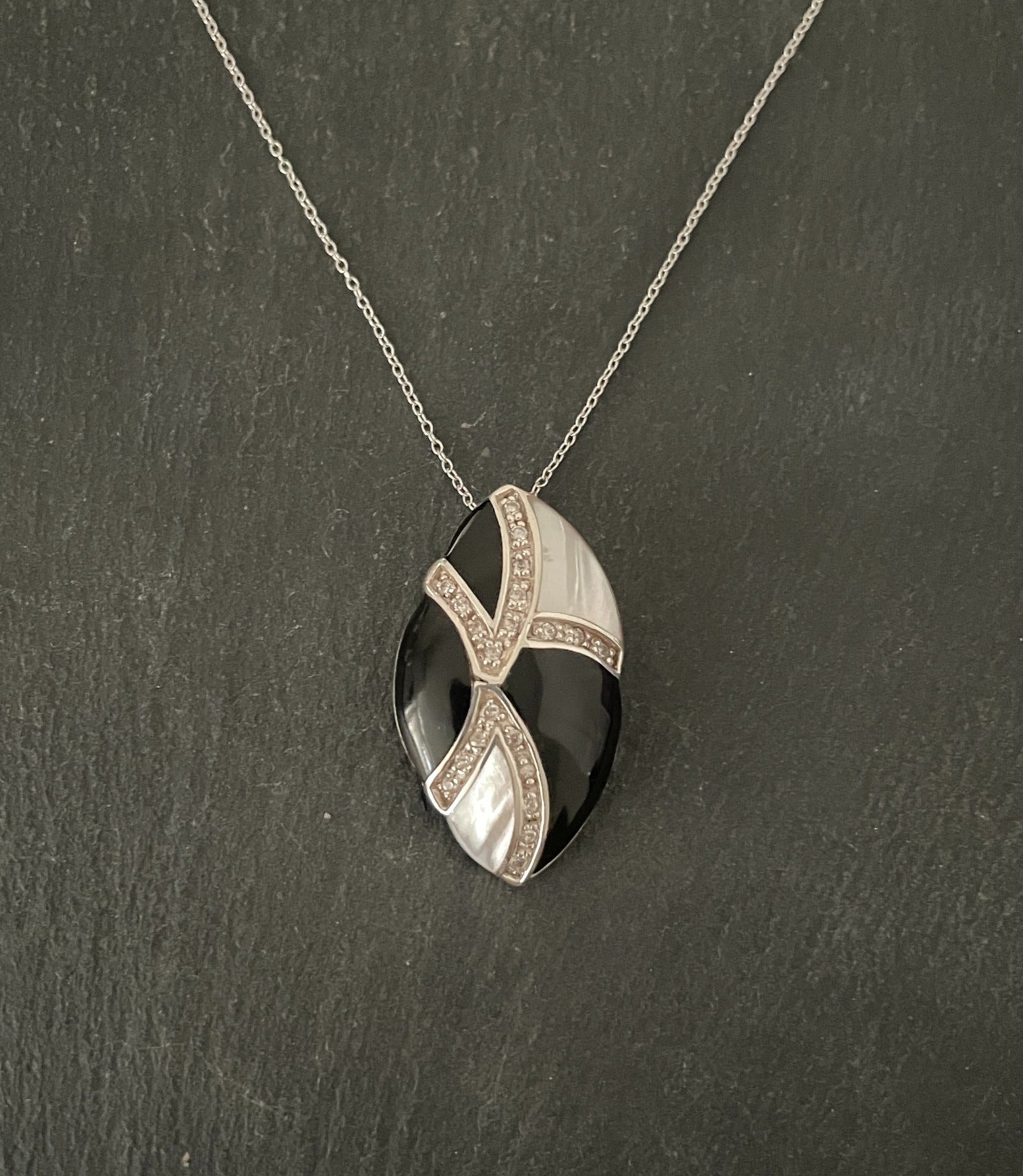 Black Onyx and Mother of Pearl Pendant image 0