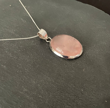 Rose Quartz Oval Pendant image 2