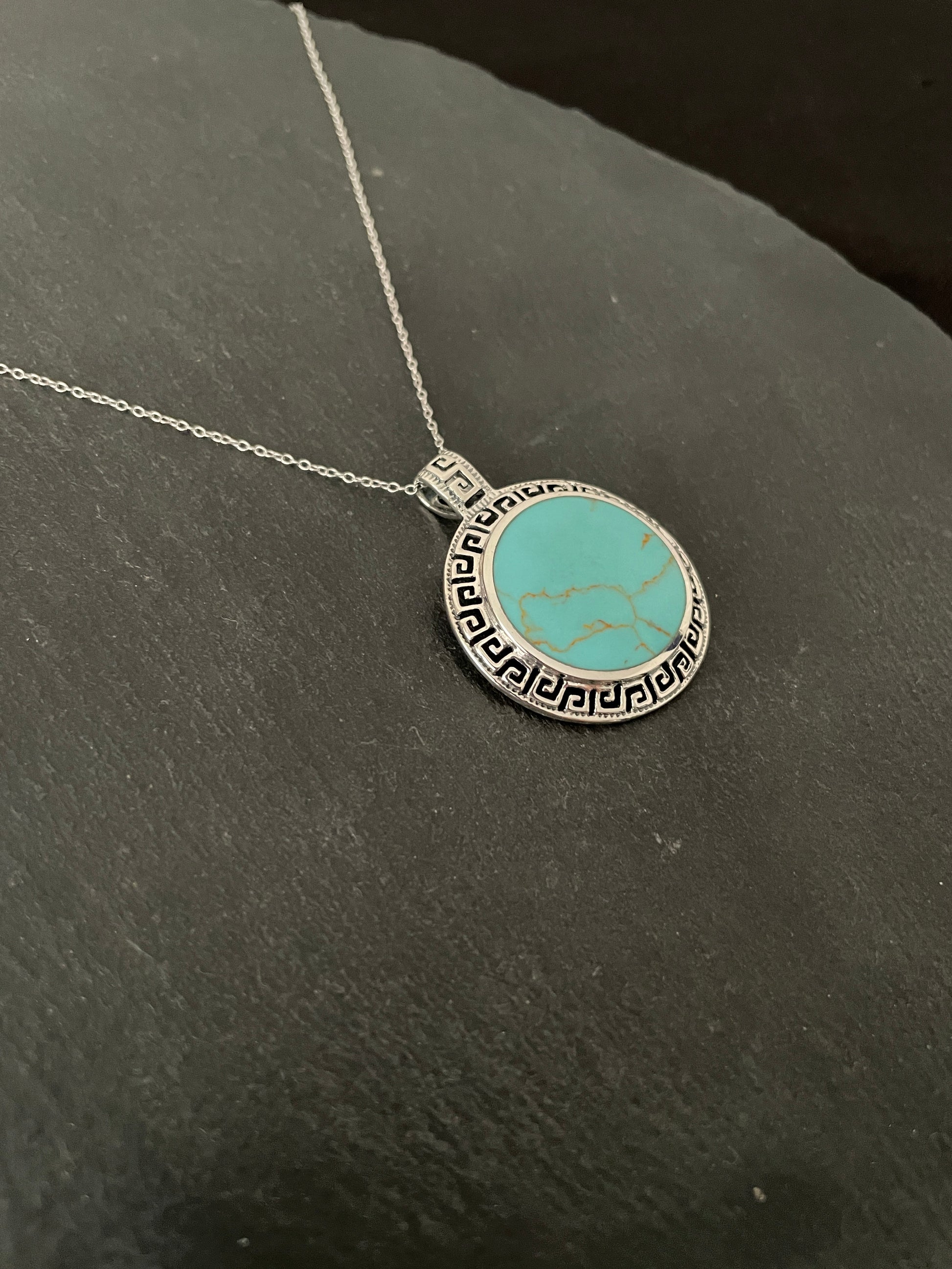 Round Turquoise Pendant image 1