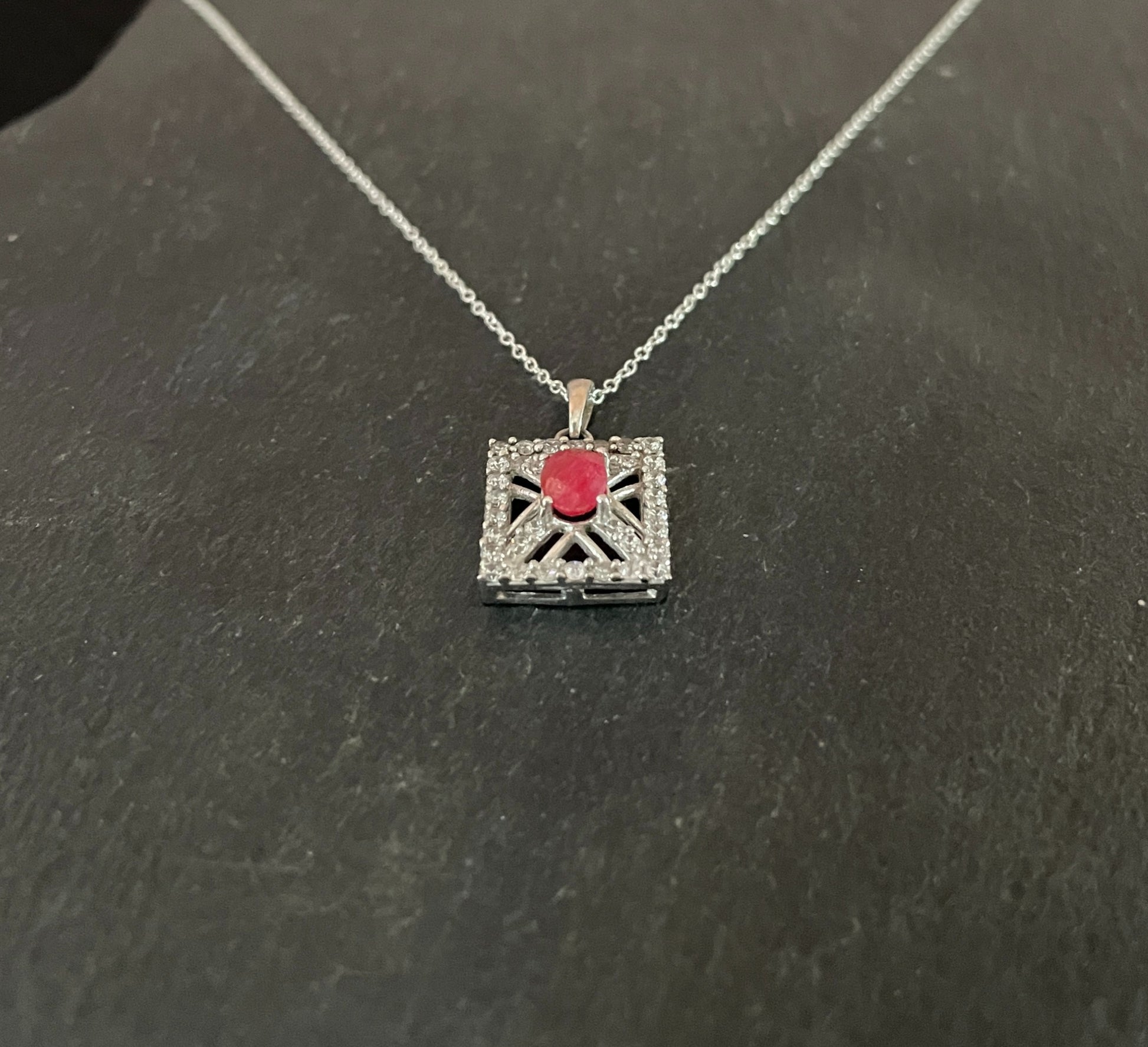 Ruby and Cubic Zirconia Pendant image 1