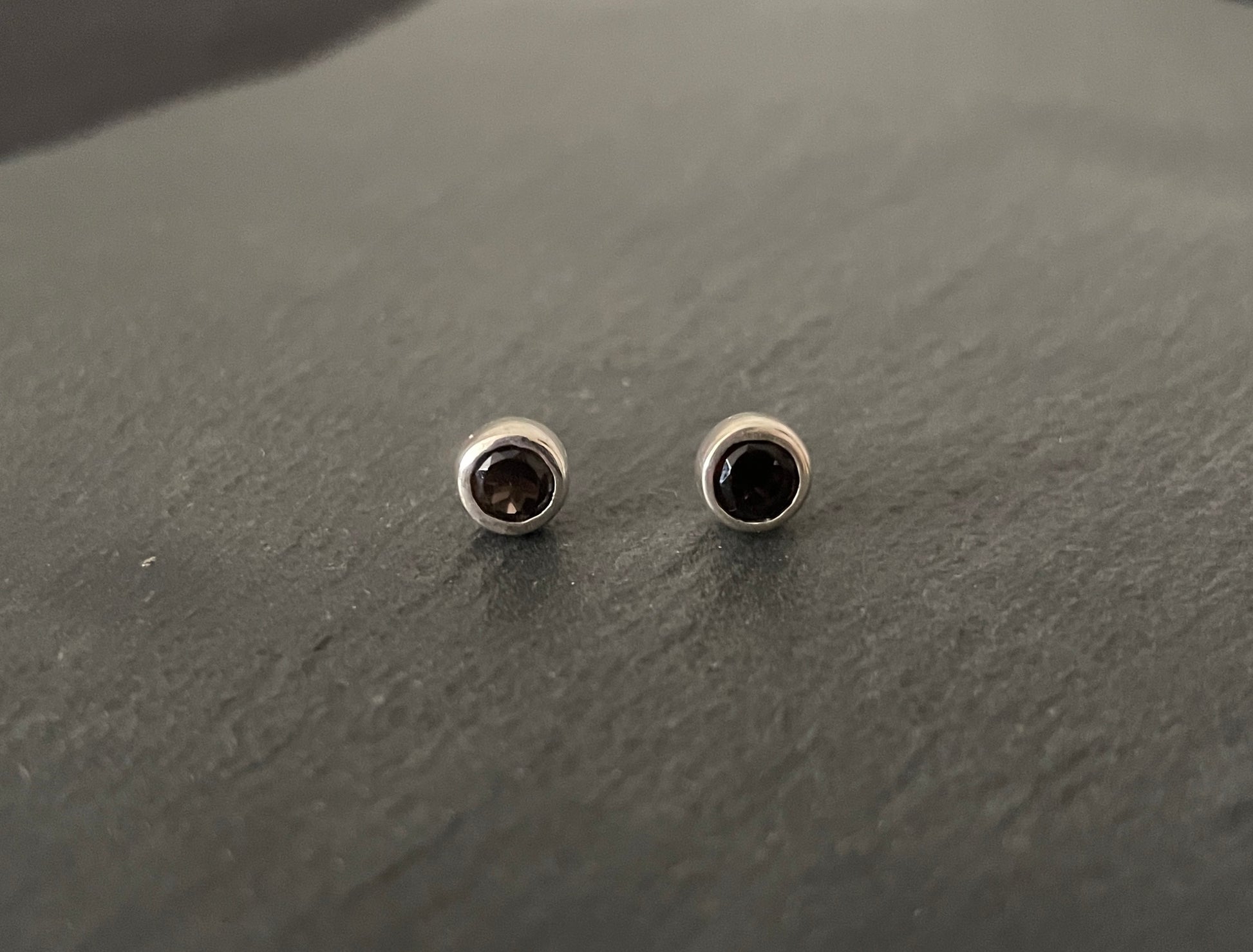 Smokey Quartz Round Studs image 0