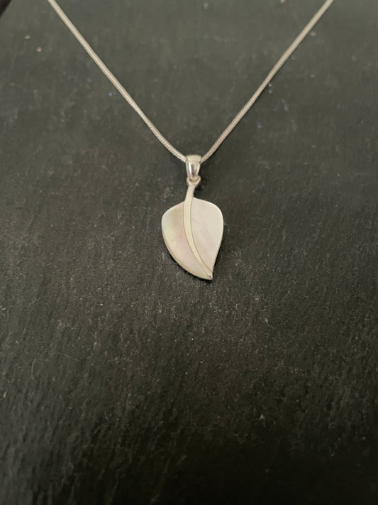 Mother of Pearl Leaf Pendant image 1