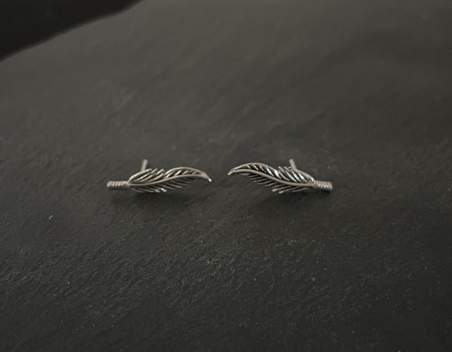 Silver Feather Studs image 0