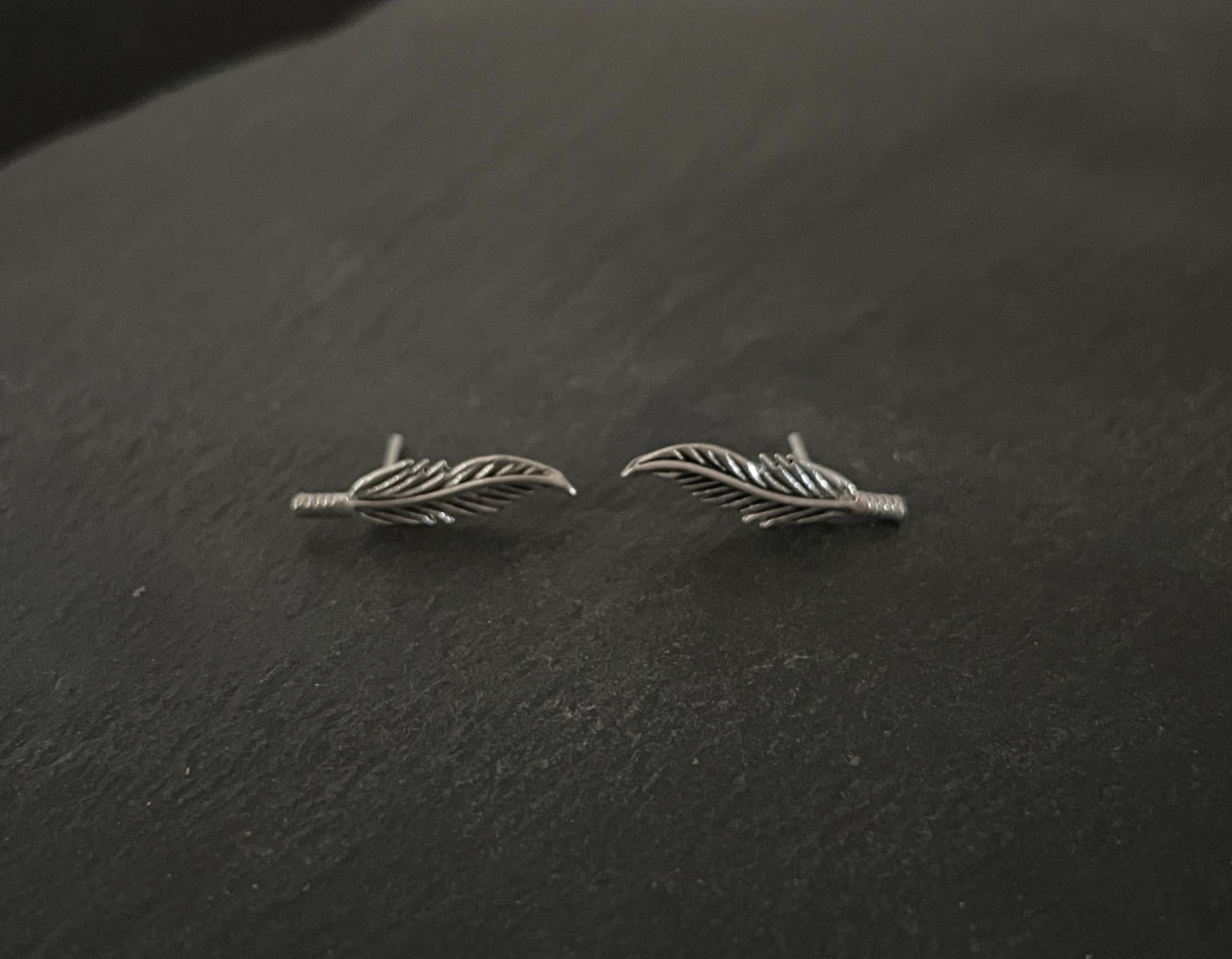 Silver Feather Studs image 0