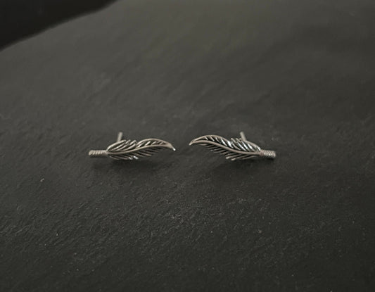 Silver Feather Studs image 0