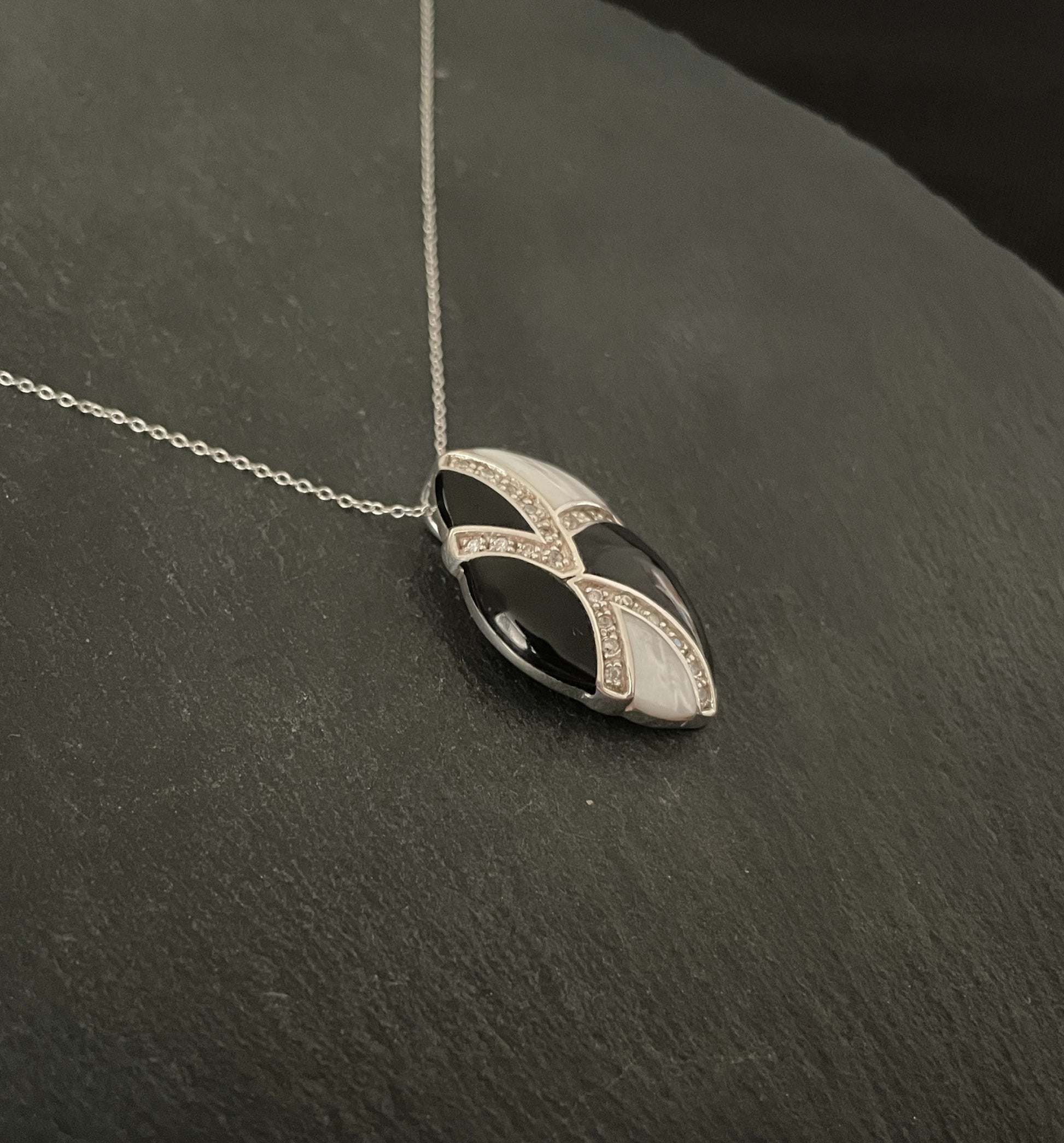 Black Onyx and Mother of Pearl Pendant image 2