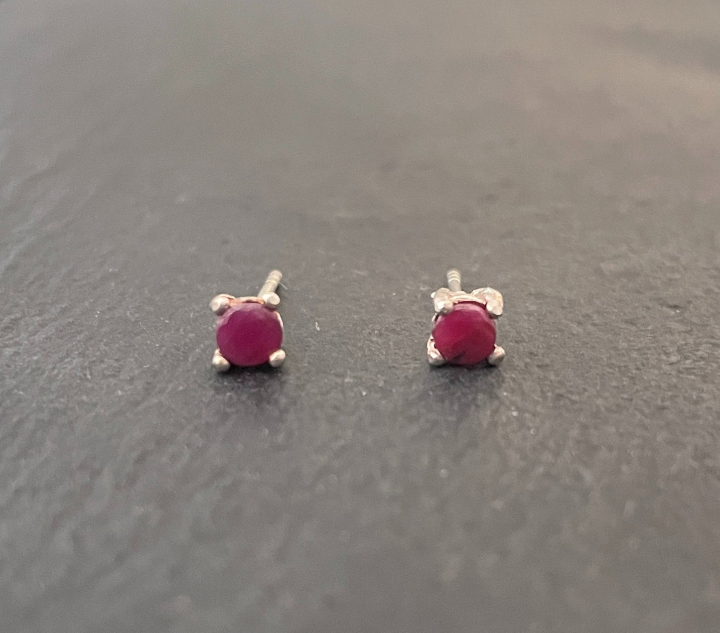 Round Ruby Studs image 0