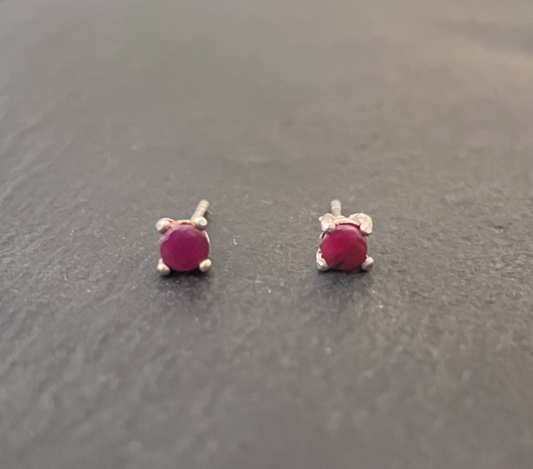 Round Ruby Studs image 0