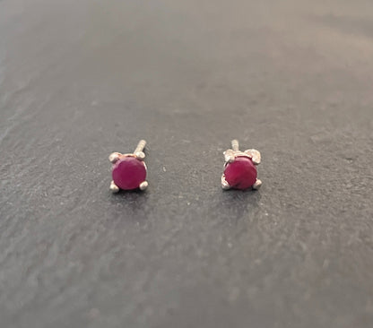 Round Ruby Studs image 0