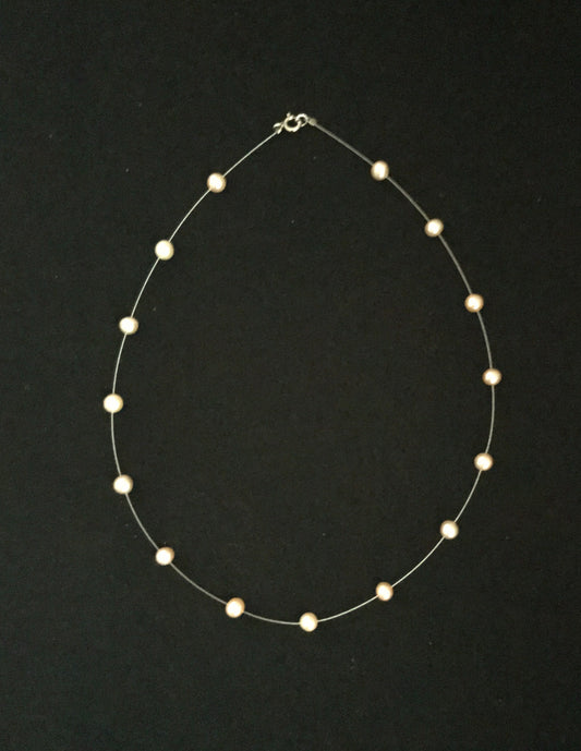 Peach Pearl Necklace image 0