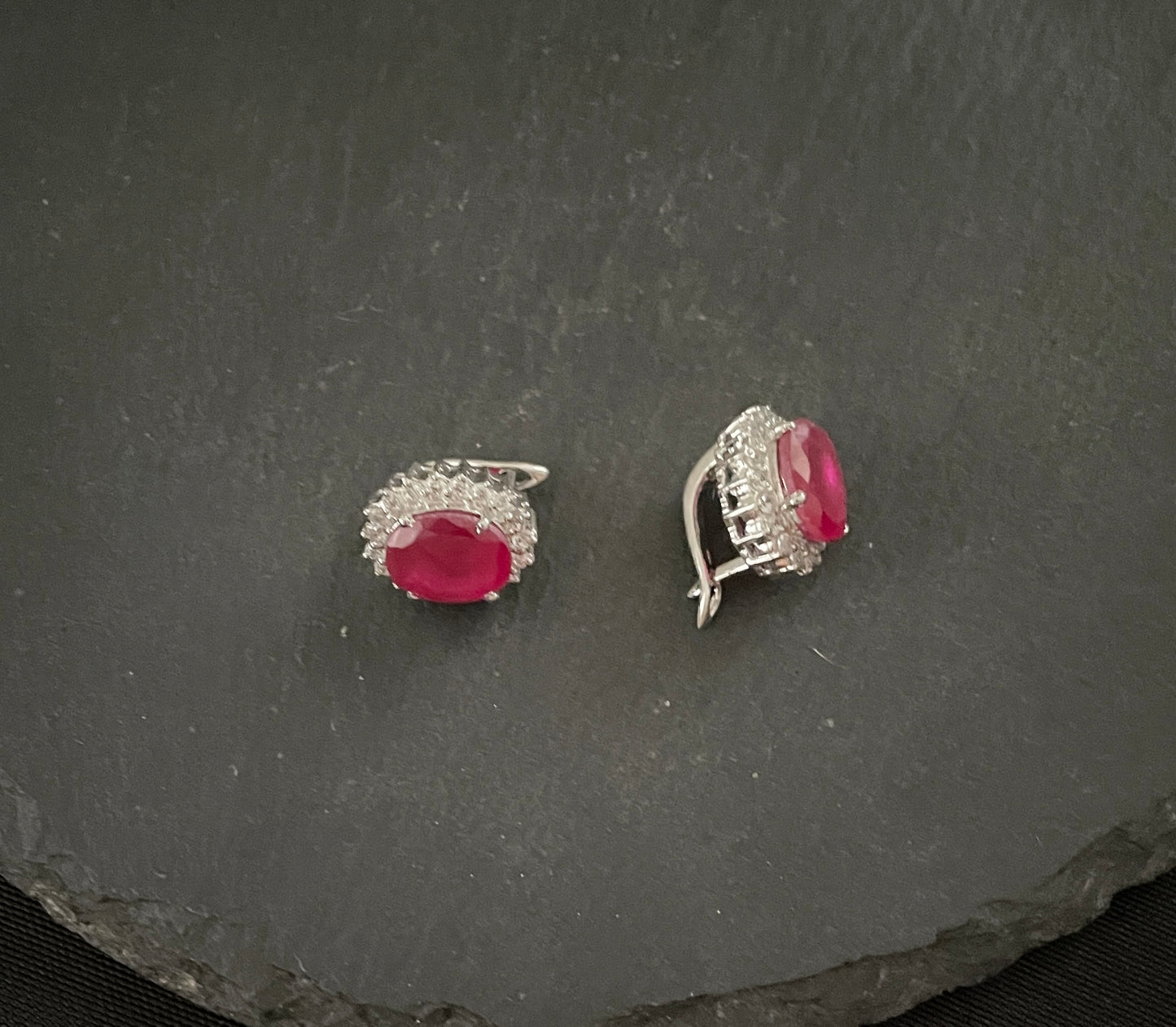 Ruby and Cubic Zirconia Studs image 2