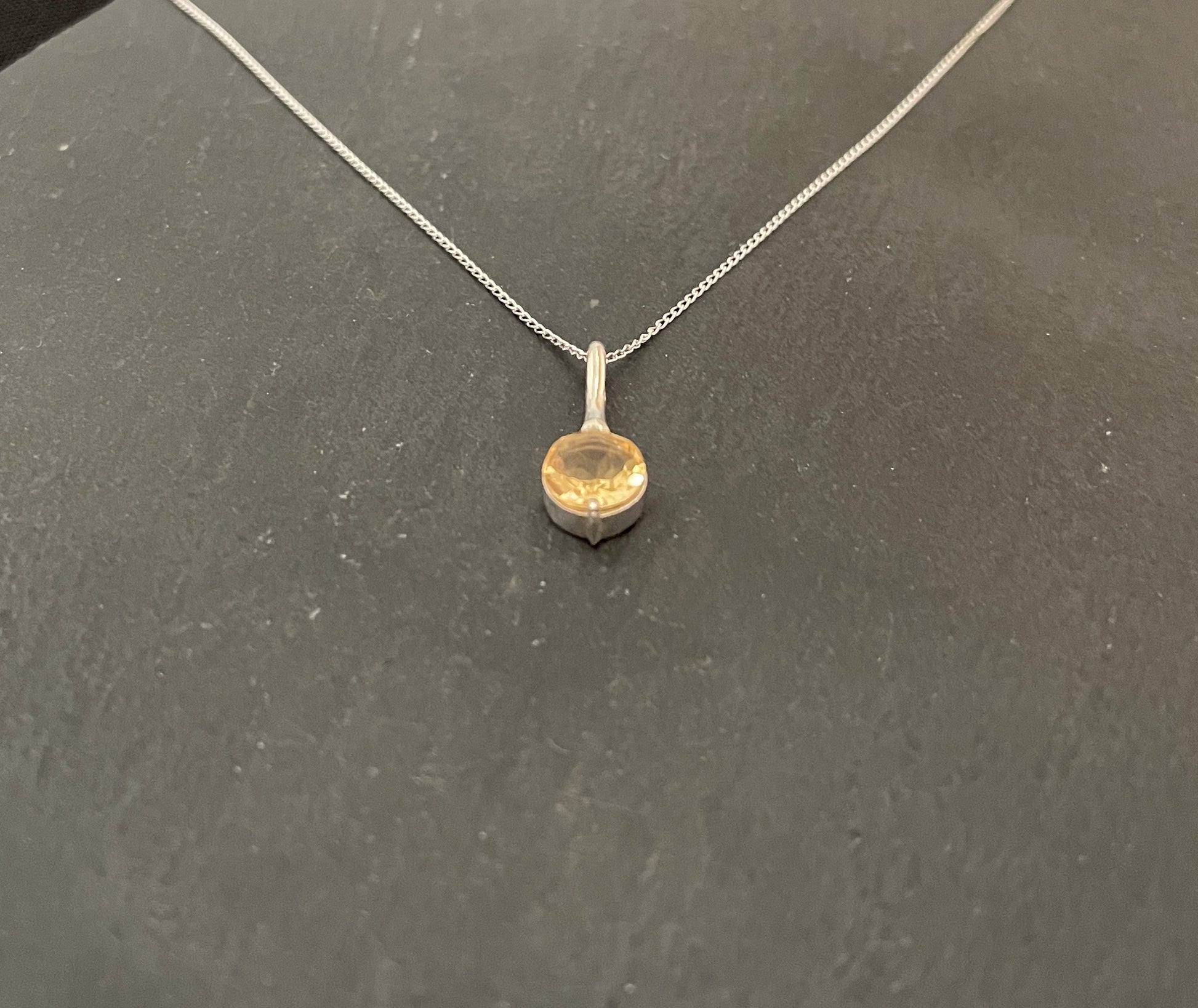 Round Citrine Pendant image 1