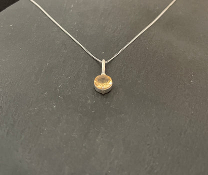 Round Citrine Pendant image 1