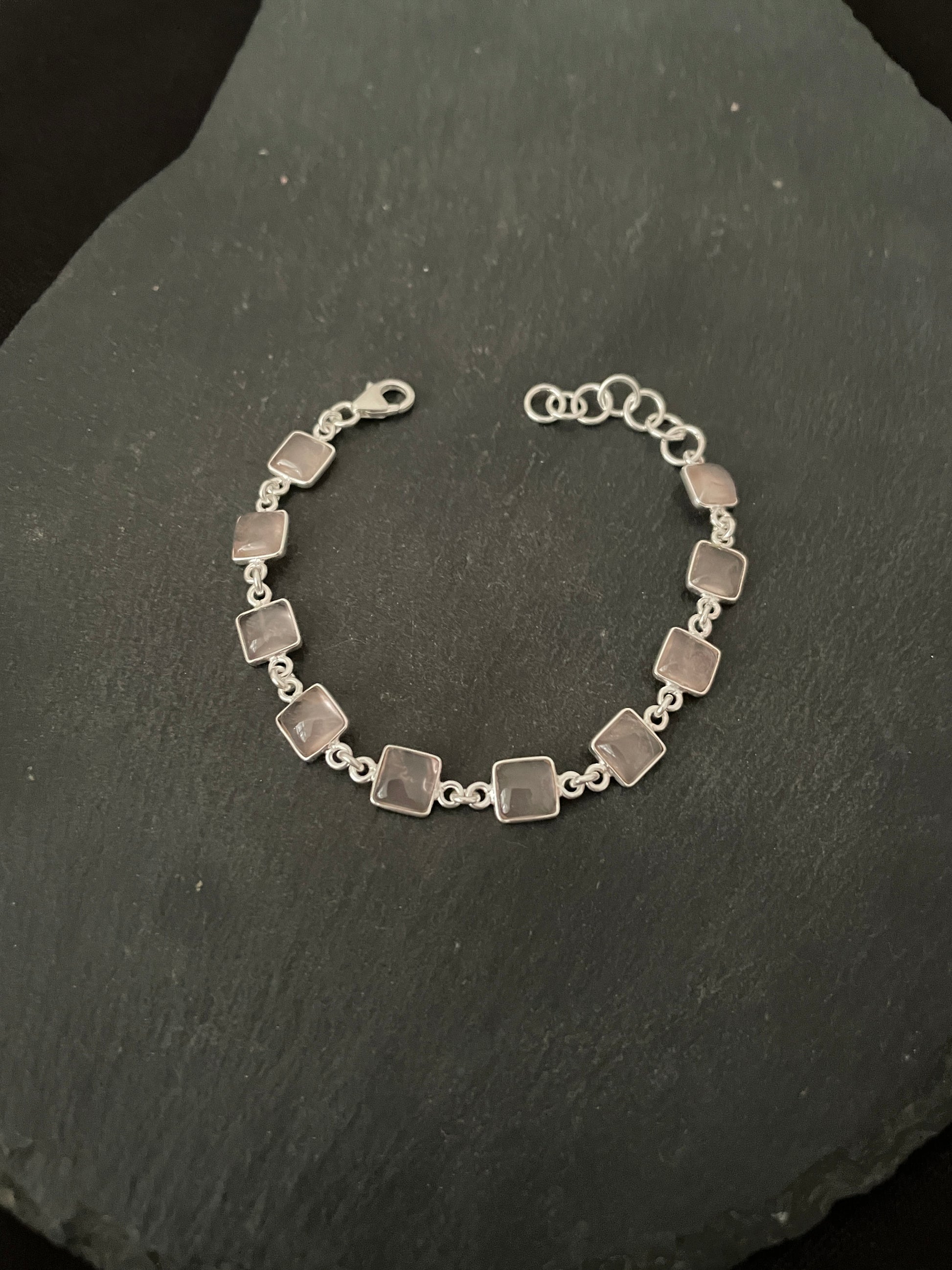 Square Rose Quartz Bracelet image 2