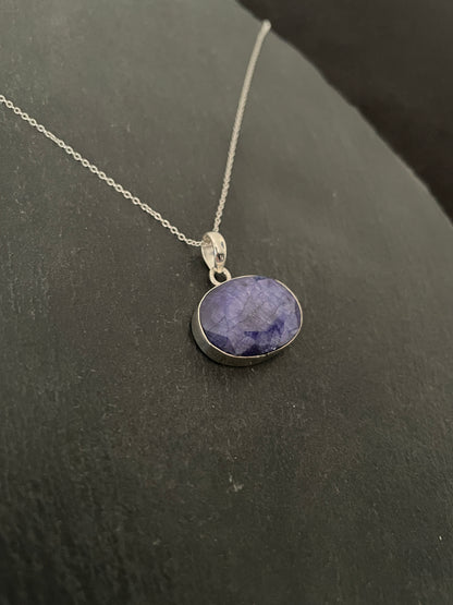 Sapphire Oval Pendant image 2