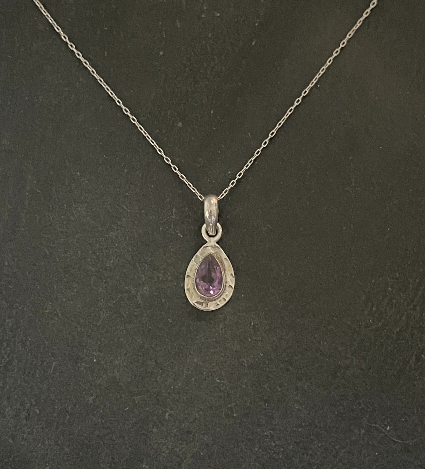 Amethyst and Silver Teardrop Pendant image 0