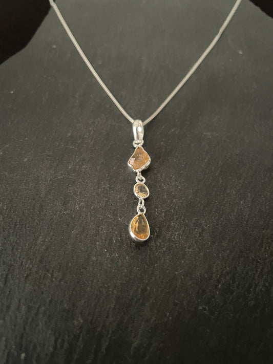 Citrine and Silver Pendant image 1