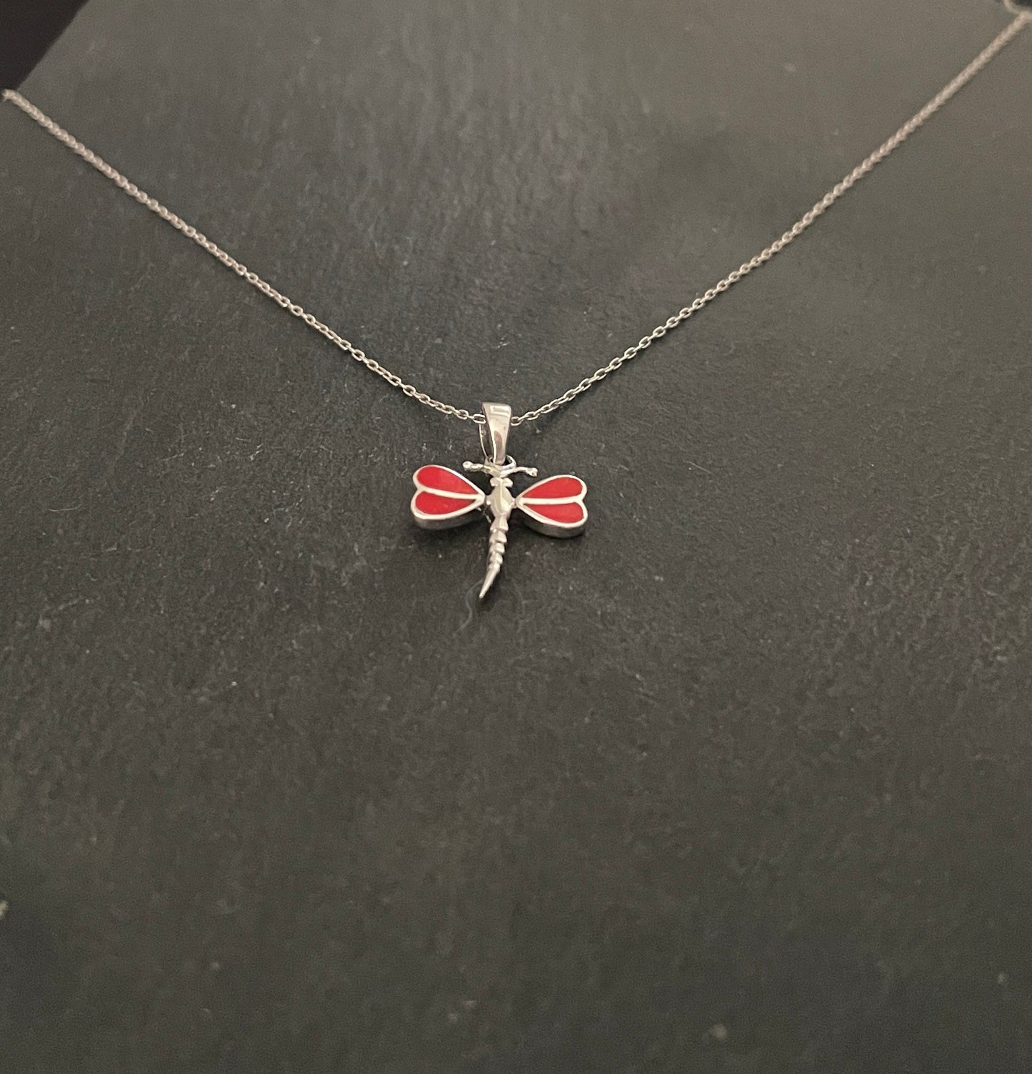 Coral Dragonfly Pendant image 1