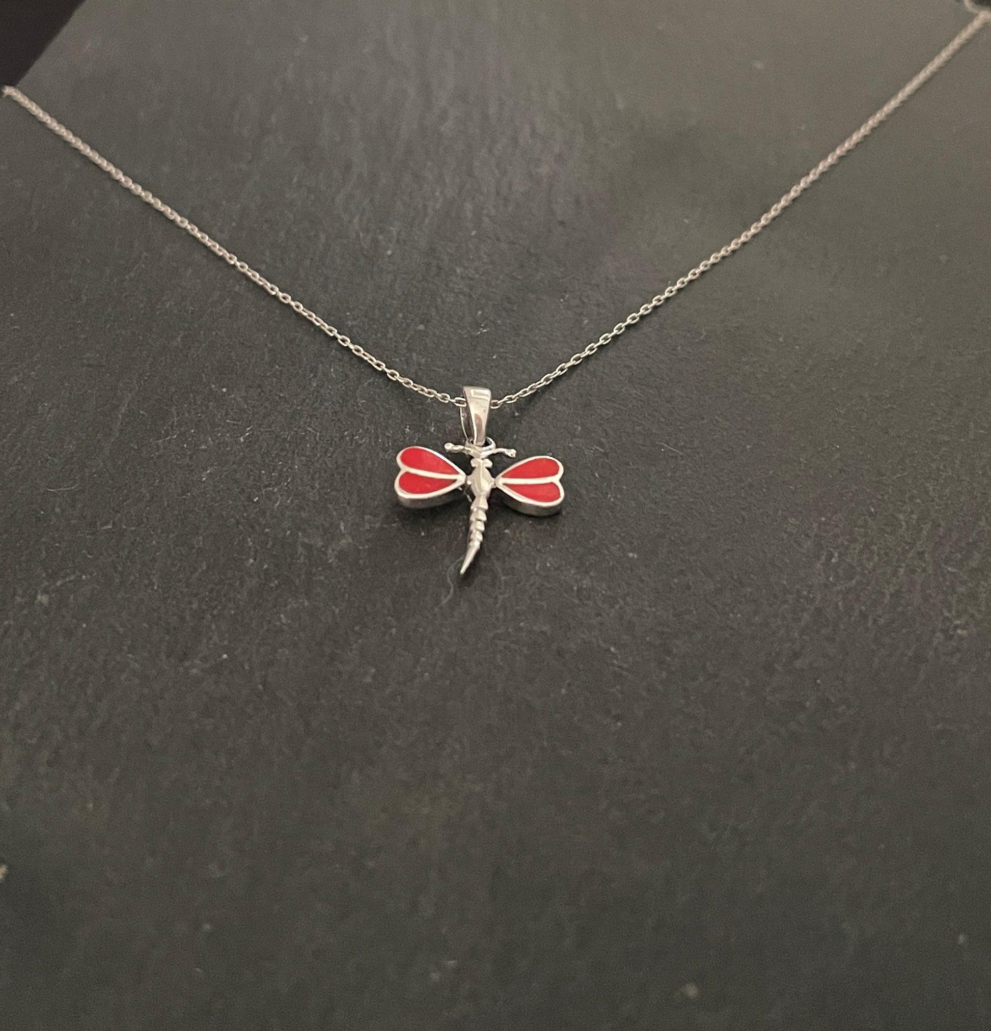 Coral Dragonfly Pendant image 1