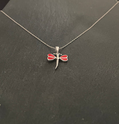 Coral Dragonfly Pendant image 1