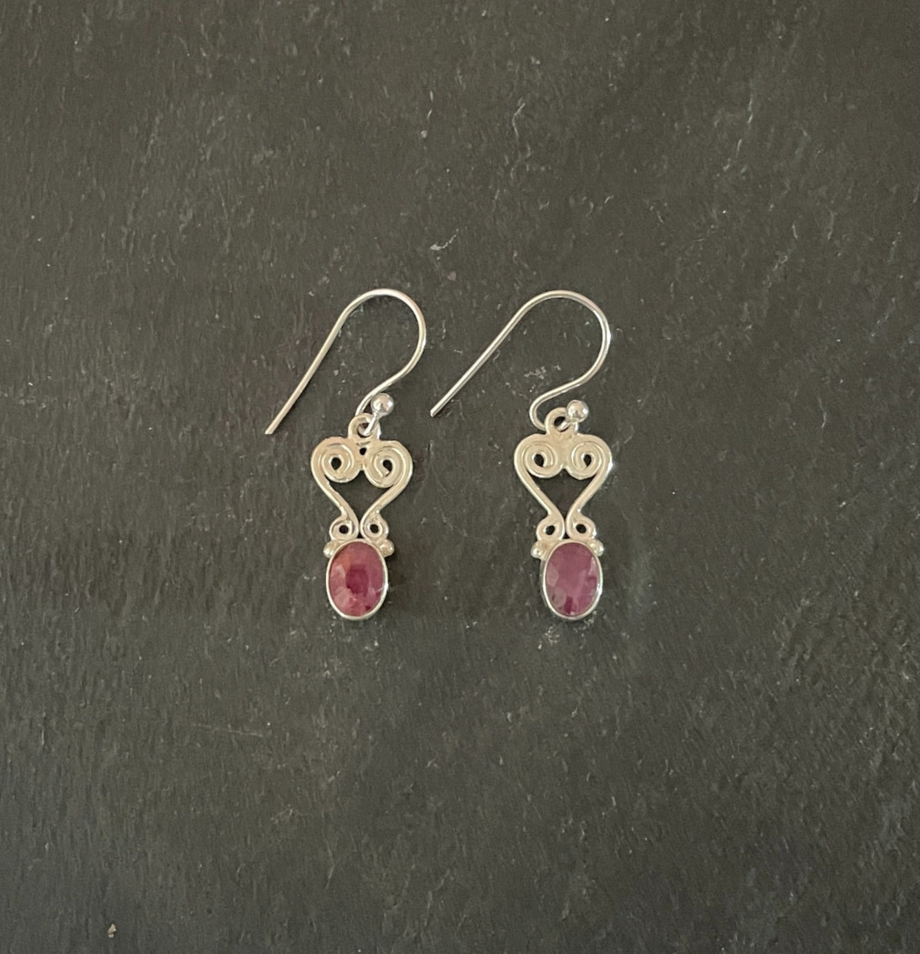 Ruby and Silver Earrings image 0