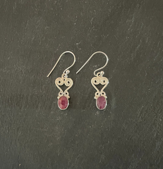 Ruby and Silver Earrings image 0