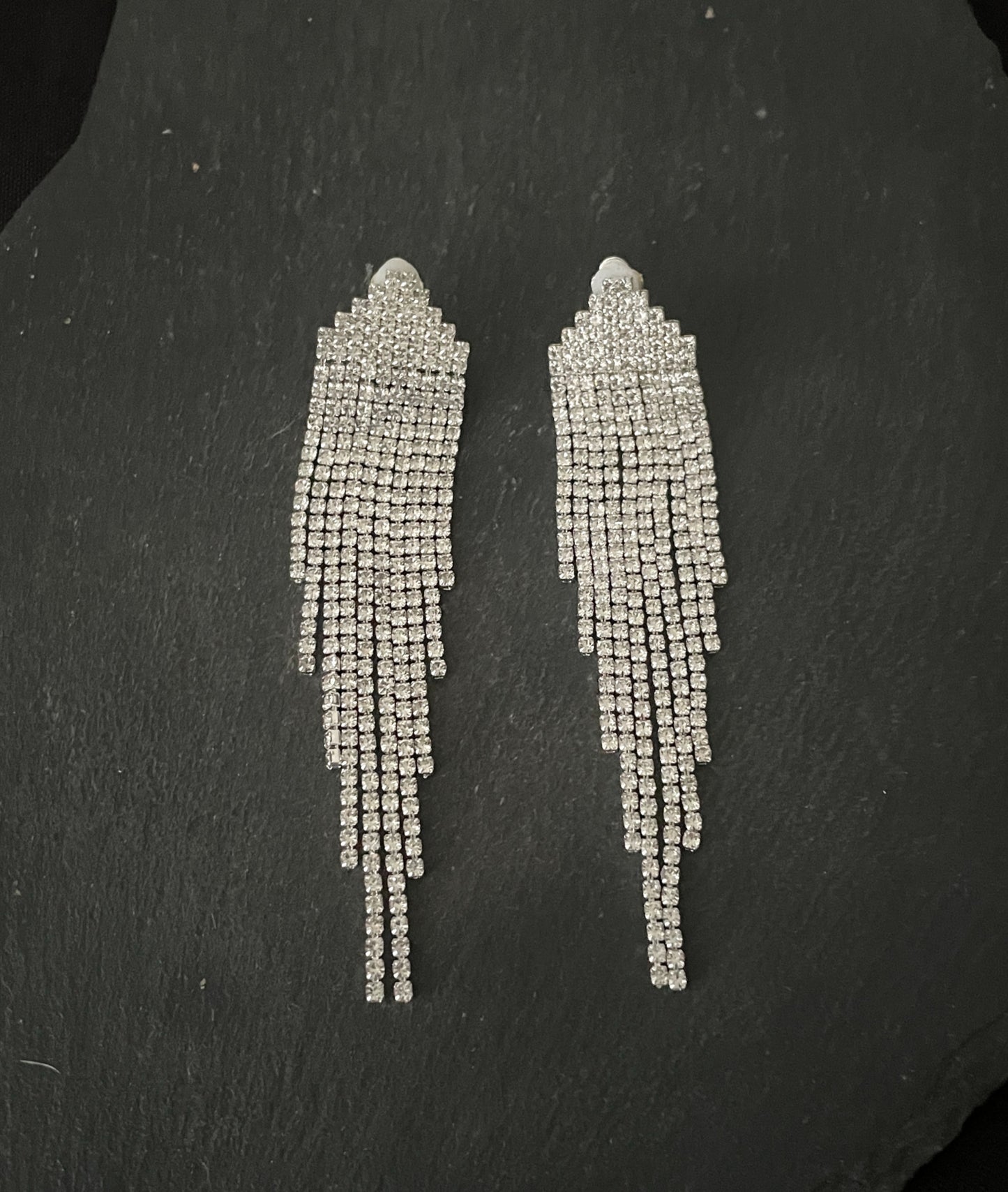 Bling Drop Clip On Earrings image 0