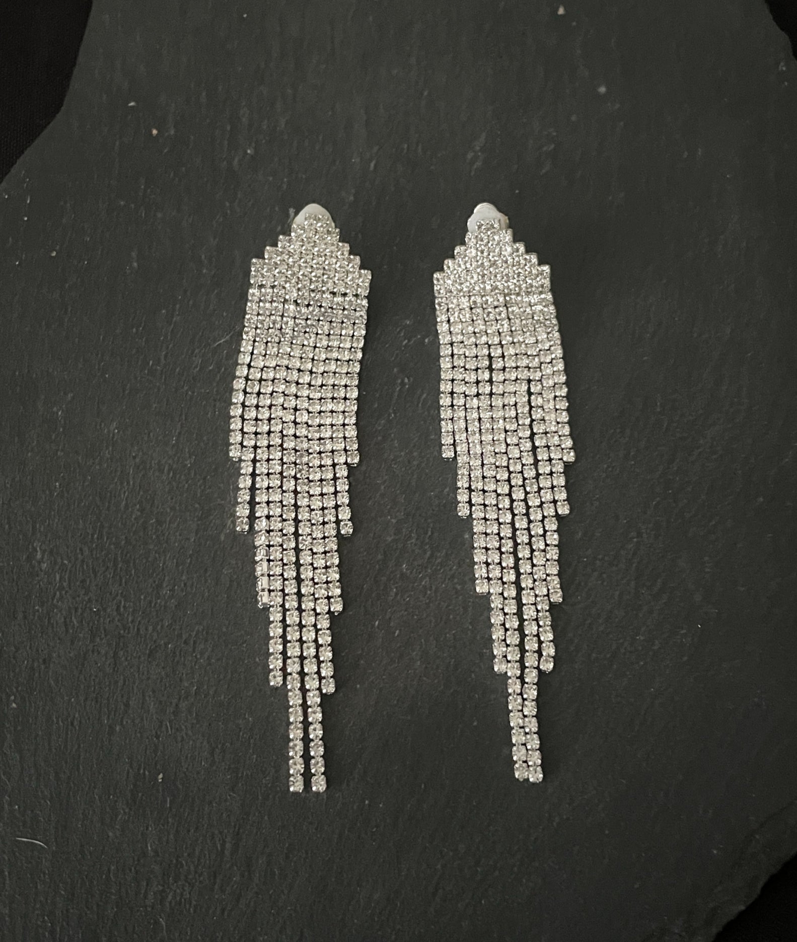 Bling Drop Clip On Earrings image 0