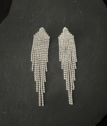 Bling Drop Clip On Earrings image 0