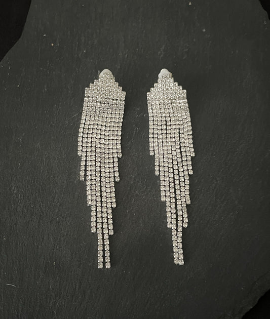 Bling Drop Clip On Earrings image 0