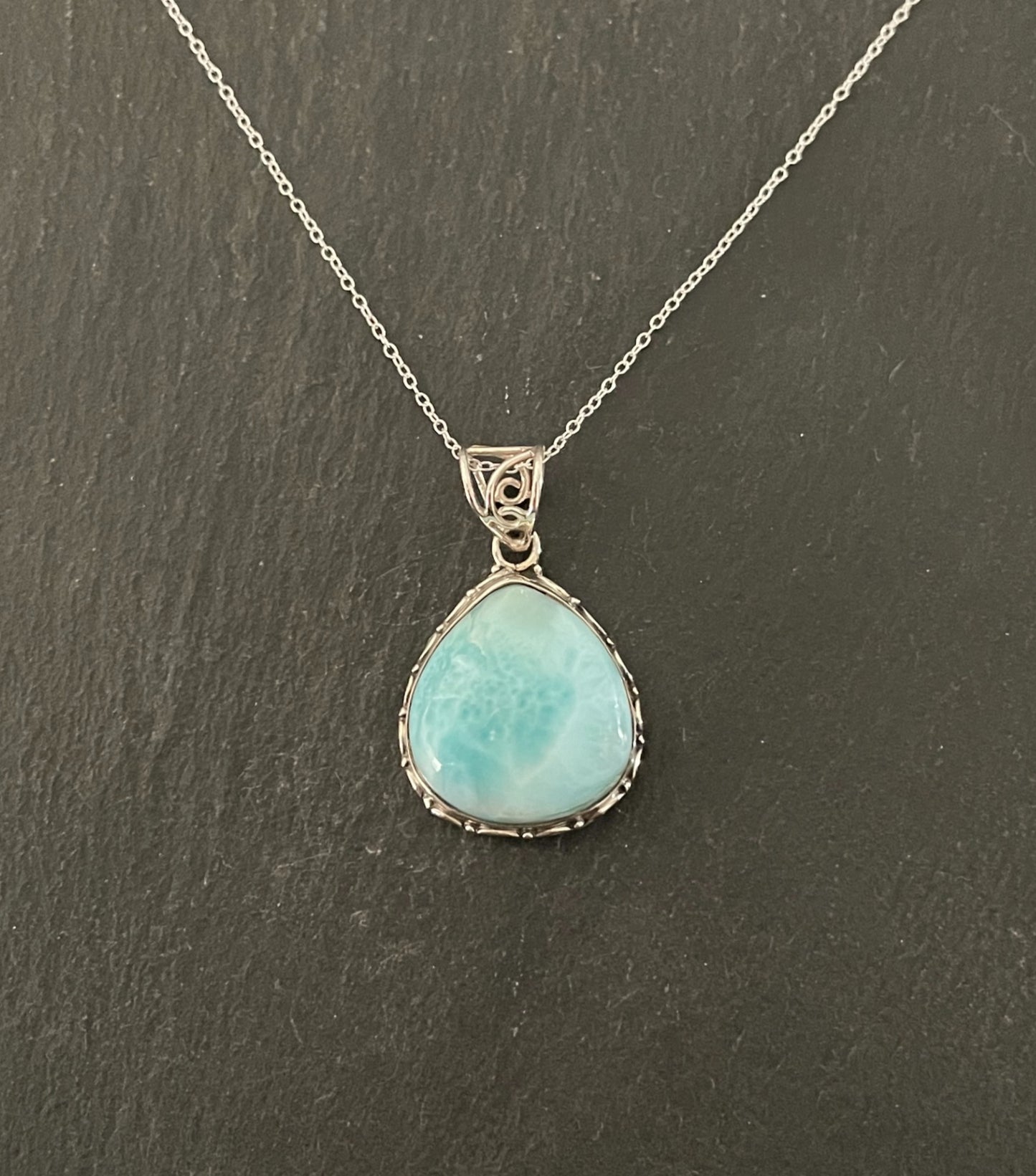 Larimar and Silver Pendant image 0