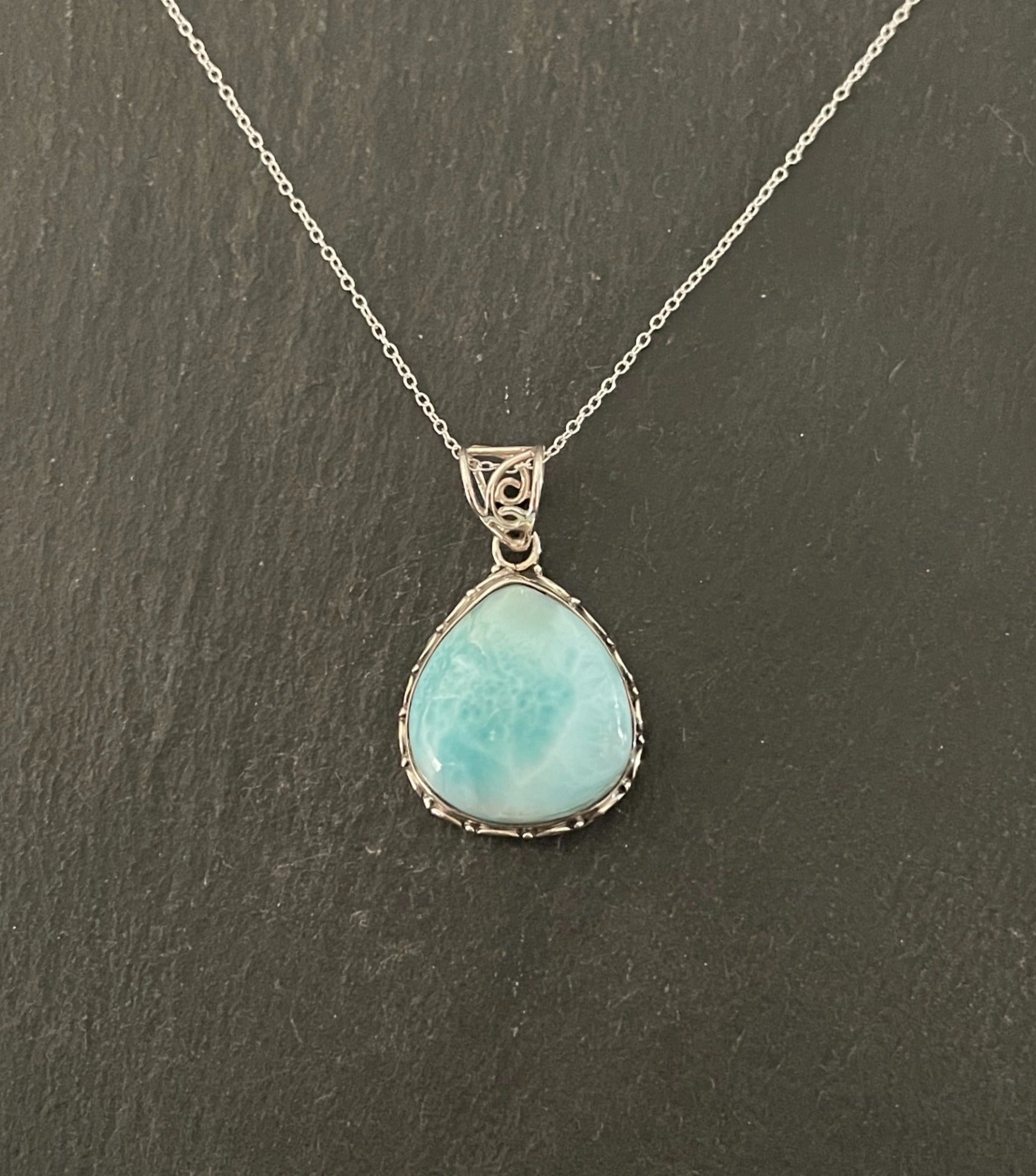 Larimar and Silver Pendant image 0
