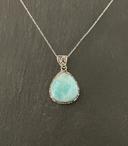 Larimar and Silver Pendant image 0