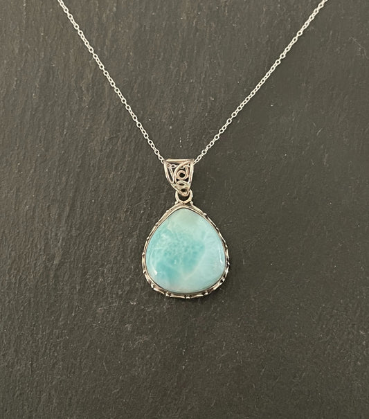Larimar and Silver Pendant image 0