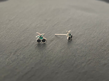 Silver Cherry Studs image 1
