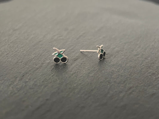 Silver Cherry Studs image 1