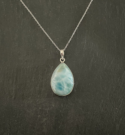 Teardrop Larimar Pendant image 0