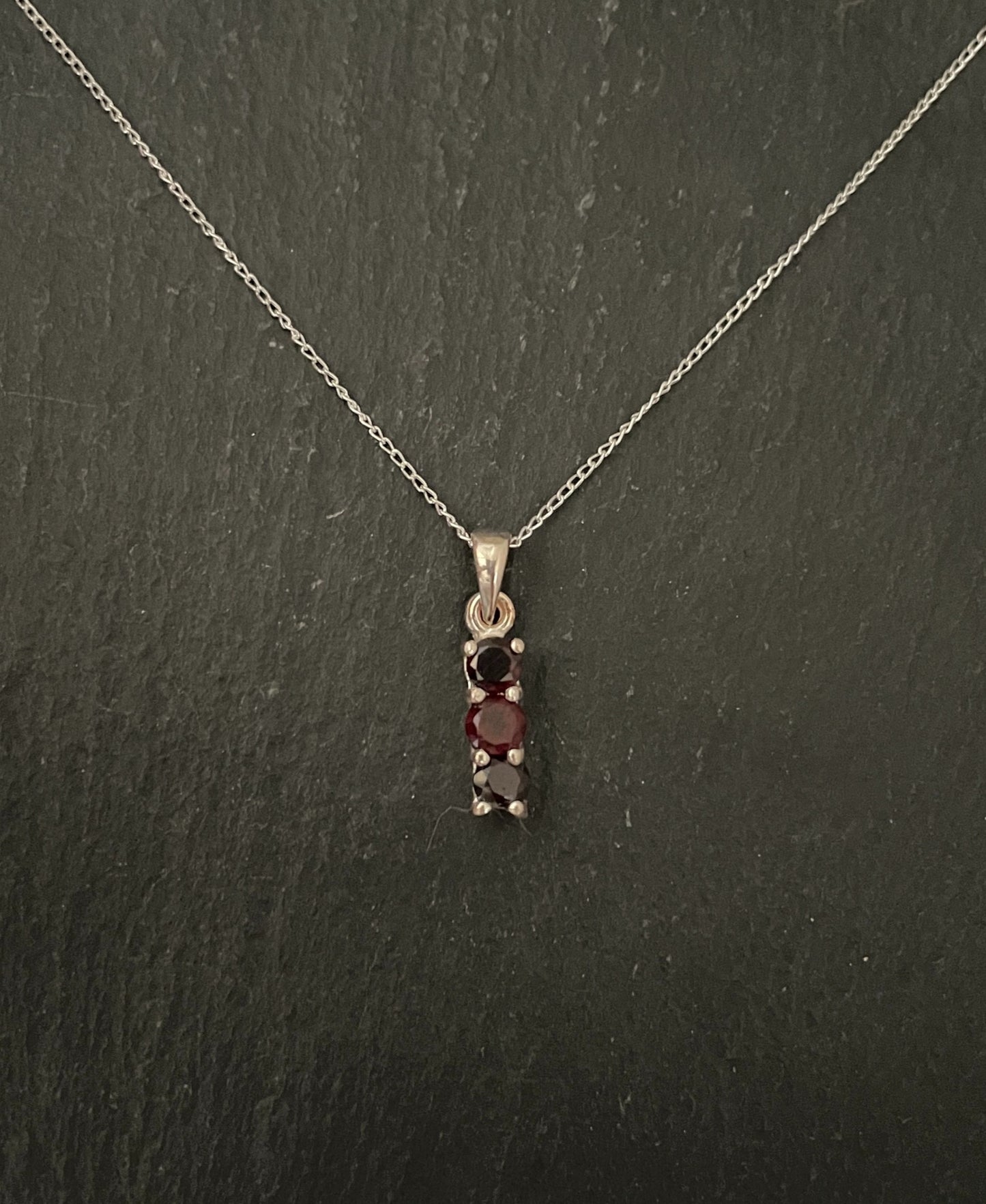 Three Stone Garnet Pendant image 0