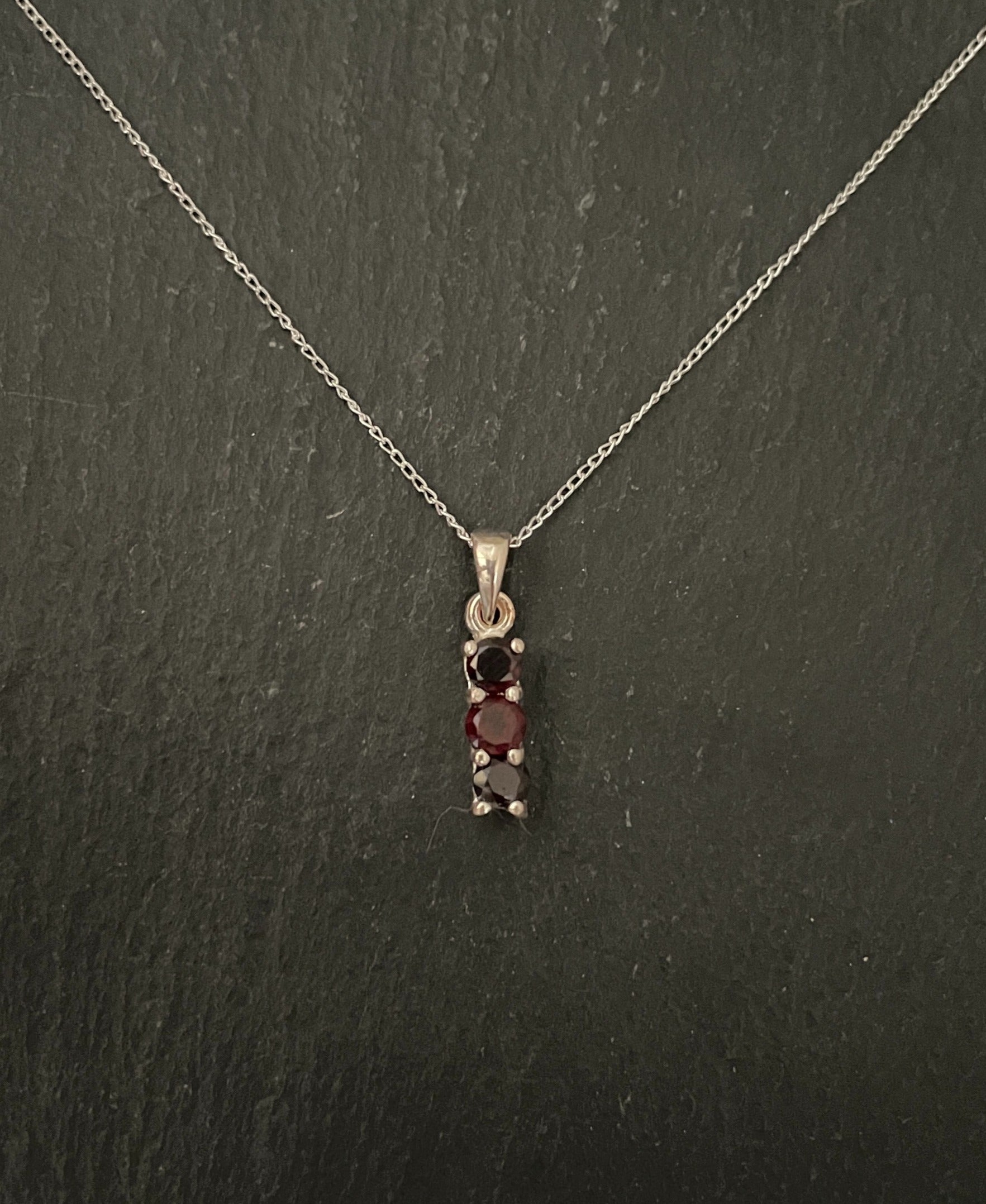 Three Stone Garnet Pendant image 0