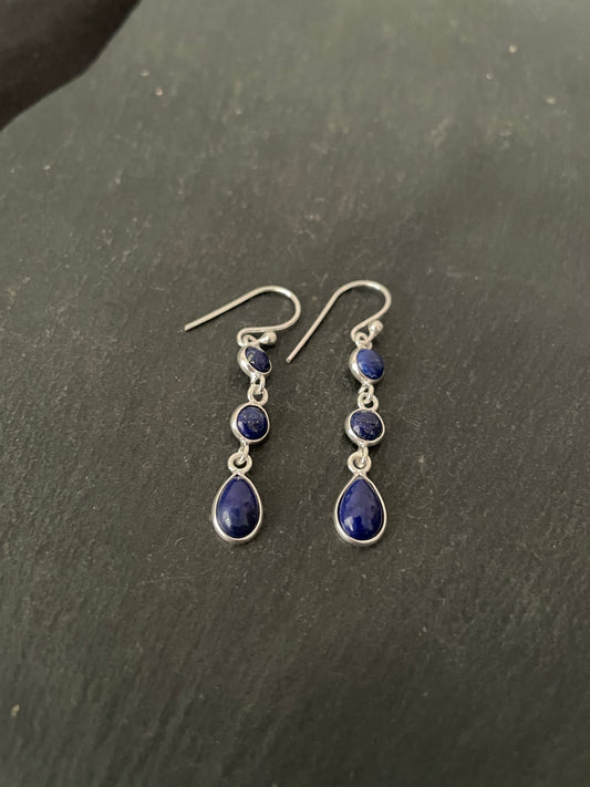 Lapis Lazuli and Silver Earrings image 1