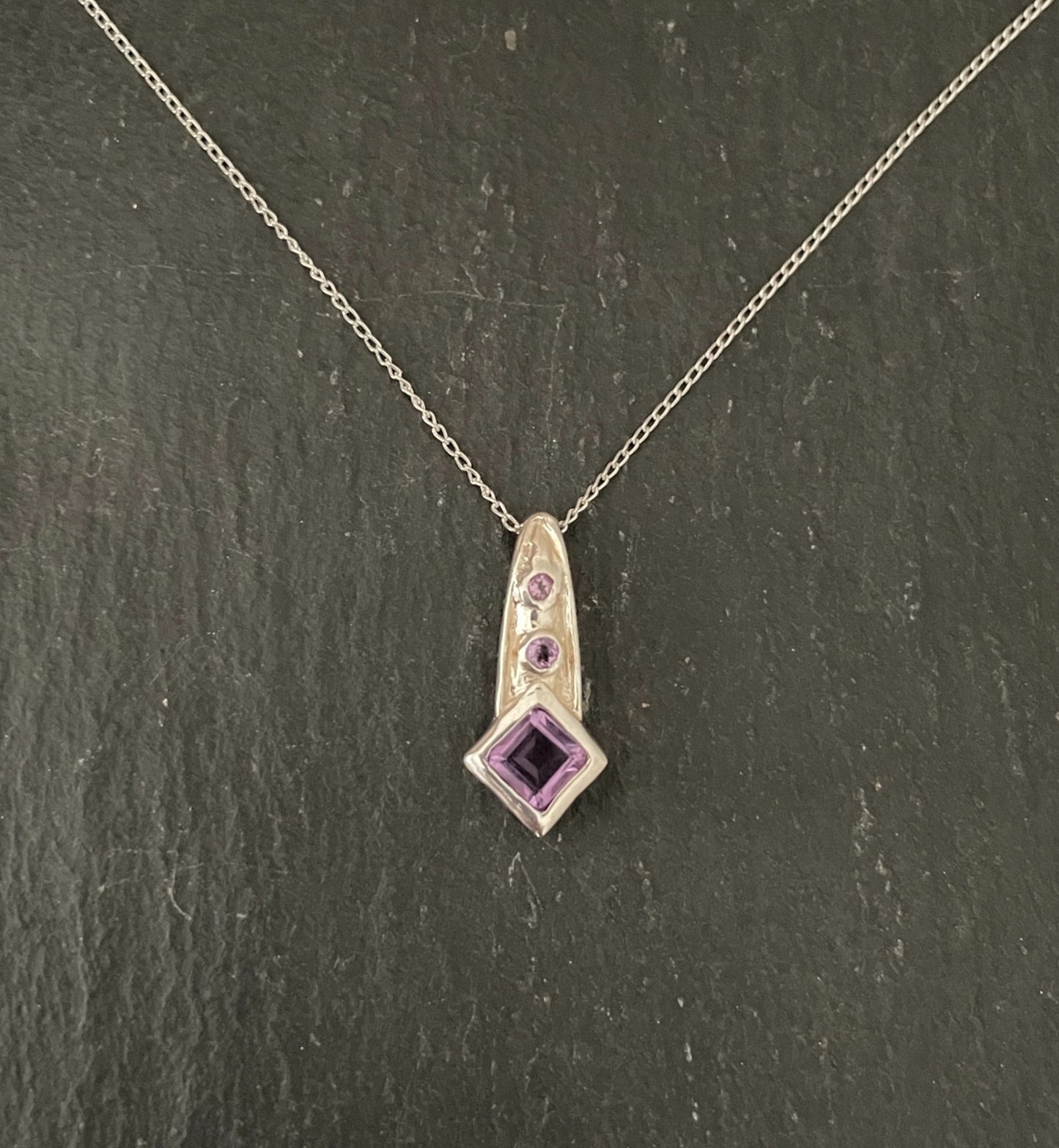Amethyst and Silver Kite Pendant image 0