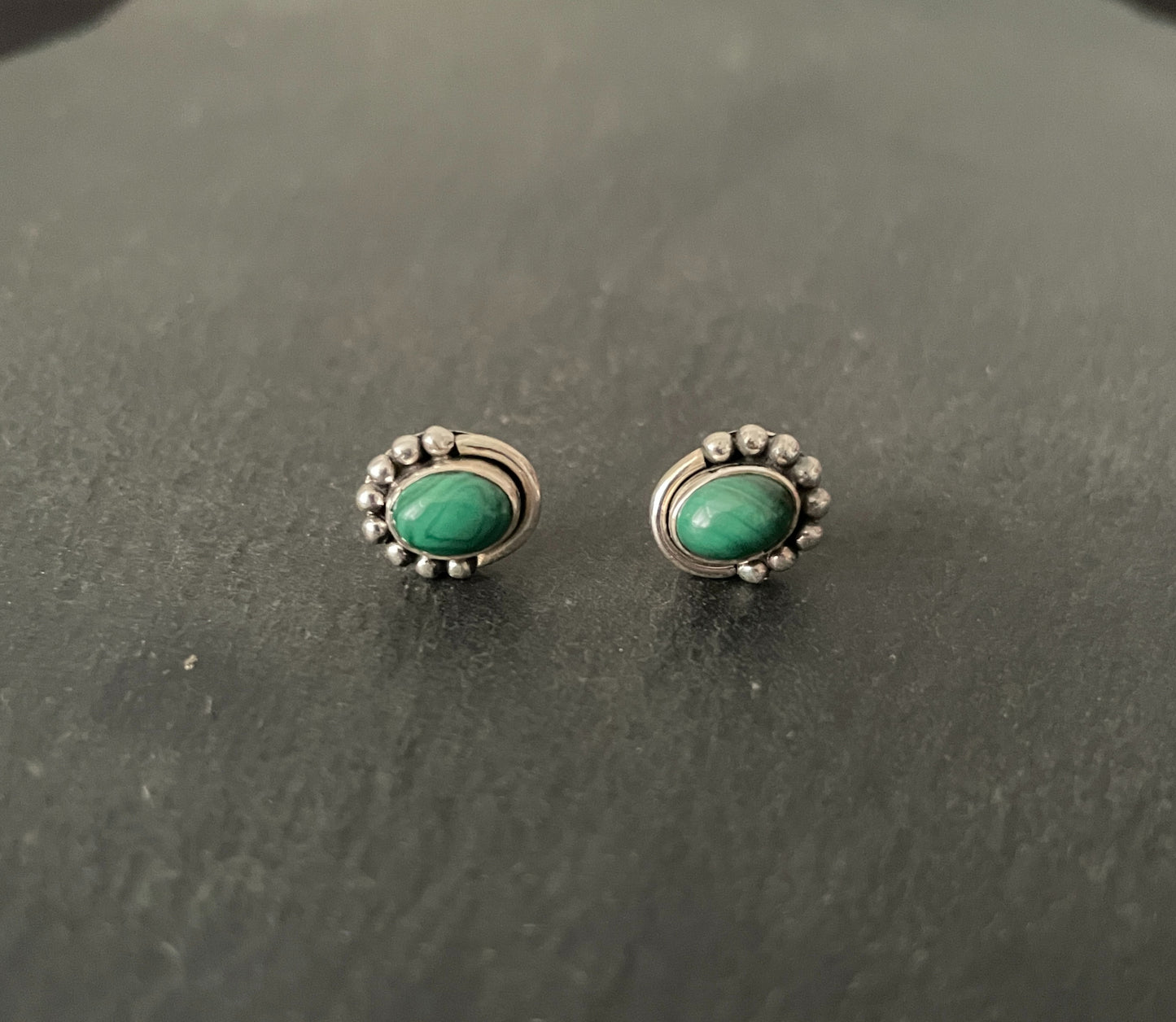 Oval Malachite Stud Earrings image 0