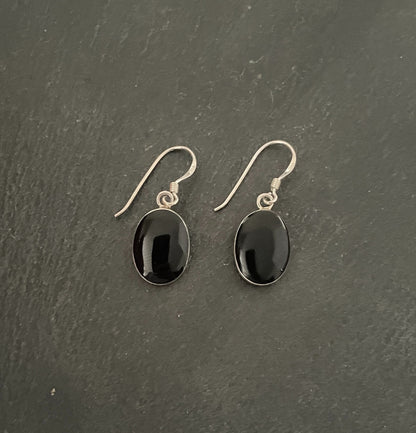 Black Onyx Oval Earrings image 0