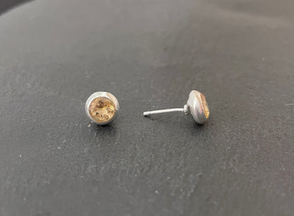 Round Citrine Stud Earrings image 1