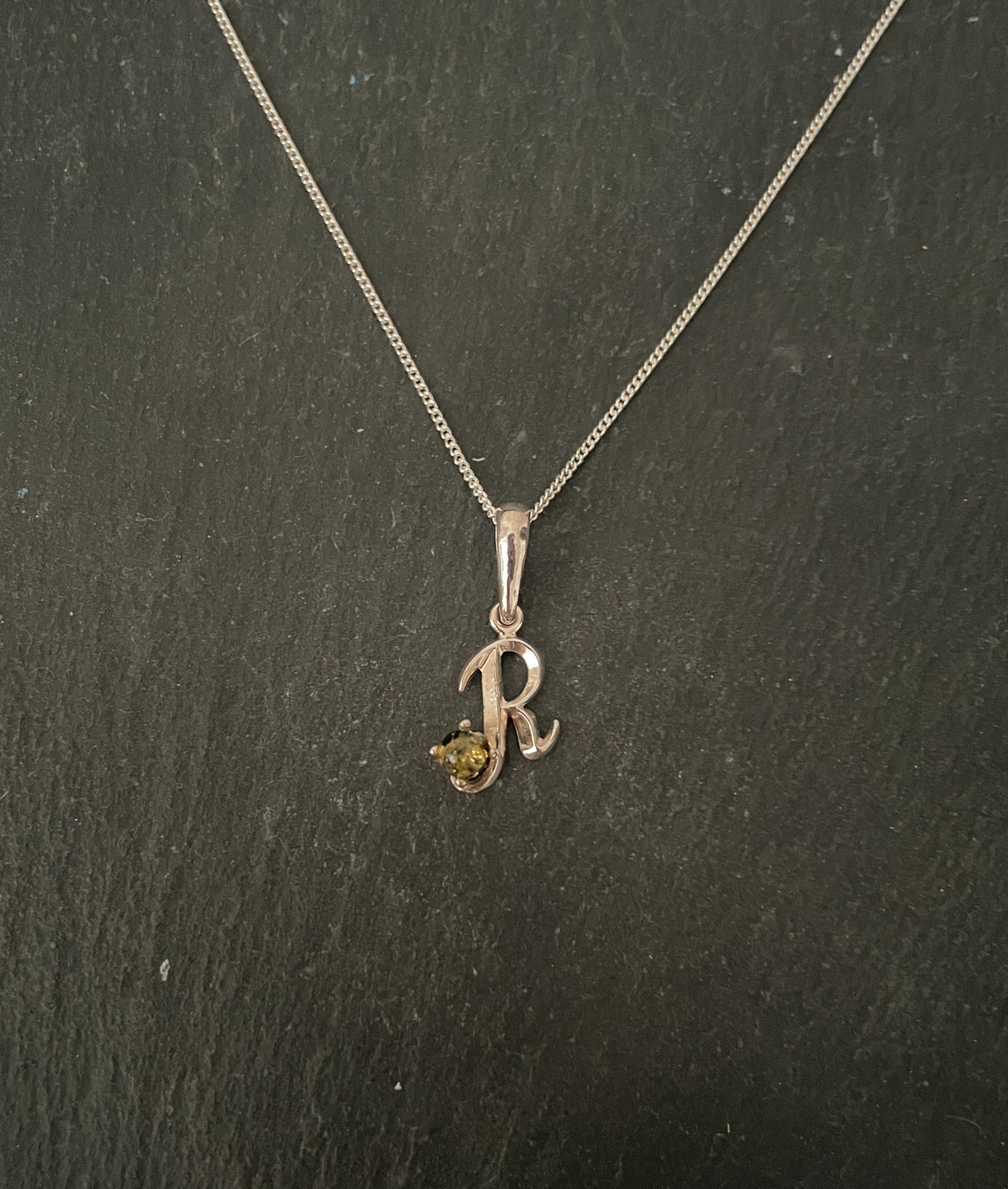 Letter R Amber Pendant image 2